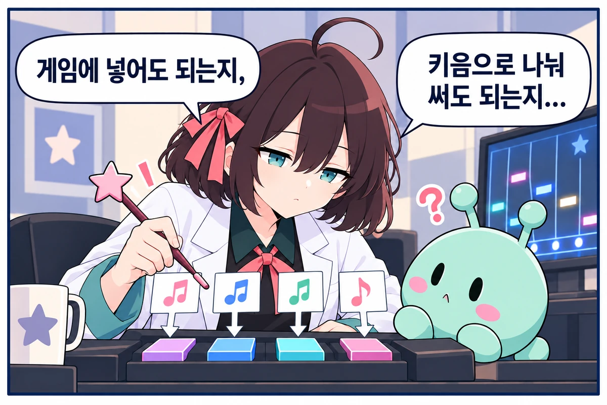 5화면. 게임과 키음으로 사용할 수 있는지 확인