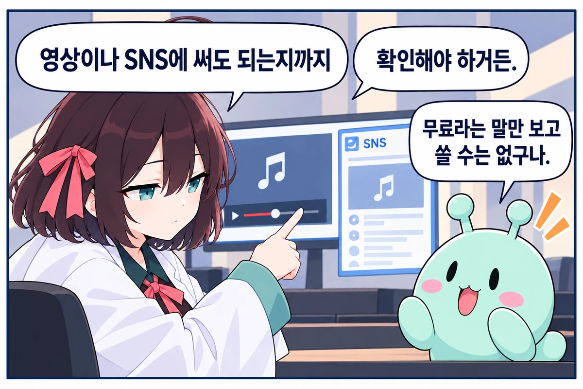 6화면. 유튜브와 SNS의 이용 조건도 확인