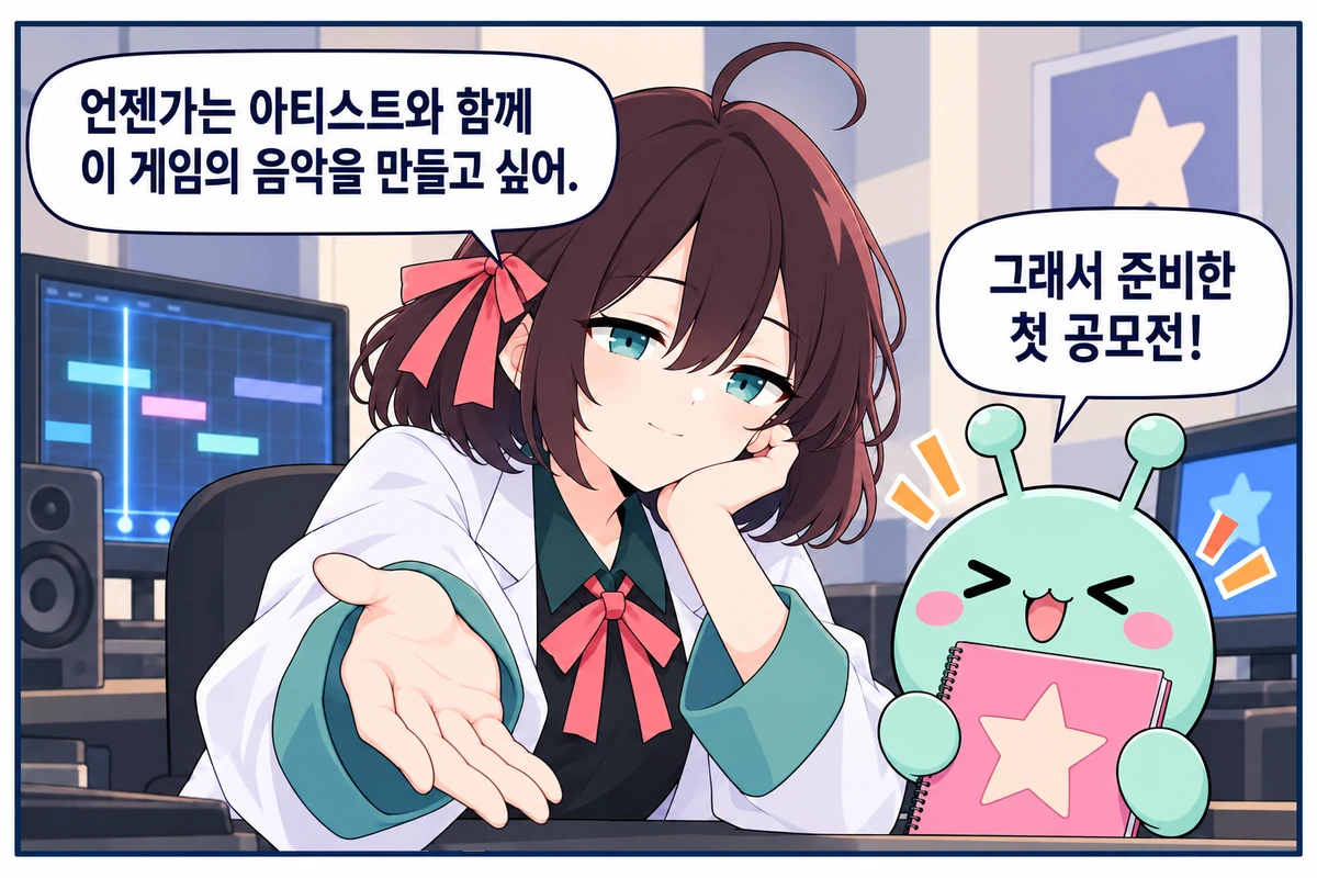 8화면. 아티스트와 함께하기 위한 첫 공모전