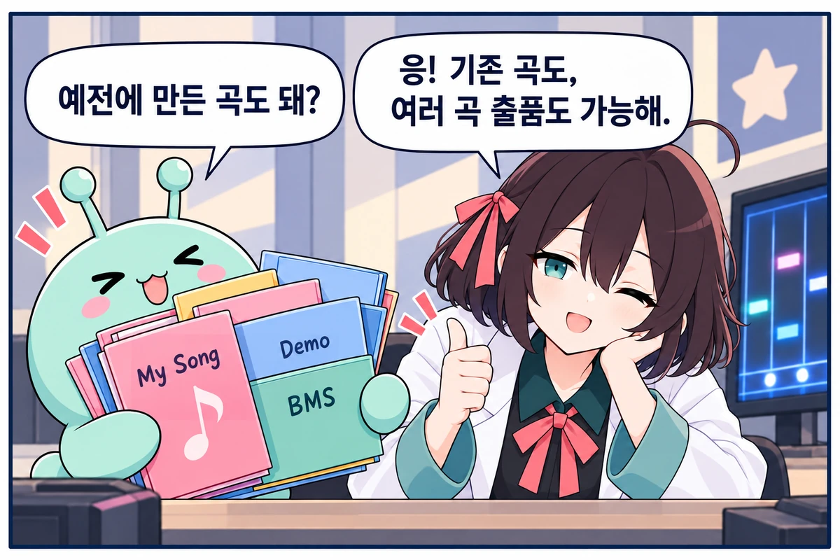 13화면. 기존 곡, 여러 곡 출품 모두 가능
