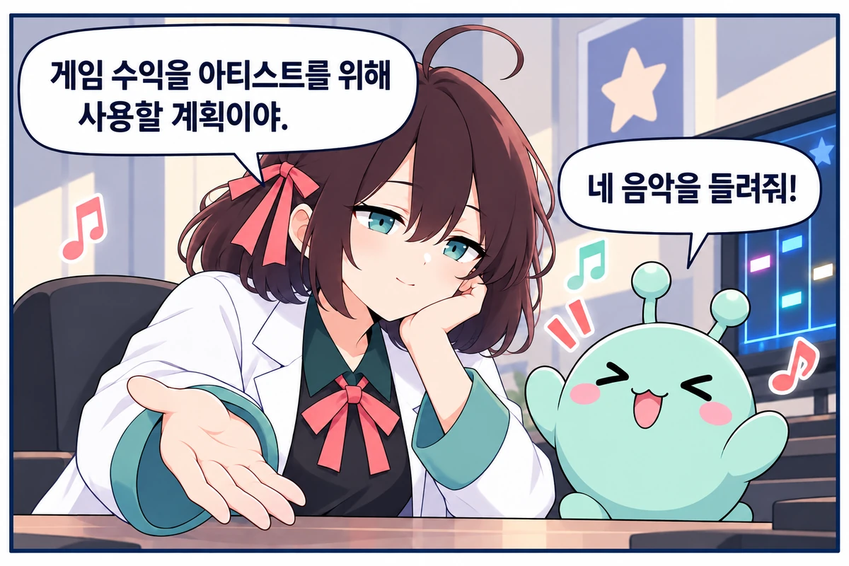 16화면. 게임 수익을 아티스트에게 다시 쓰고 싶어요